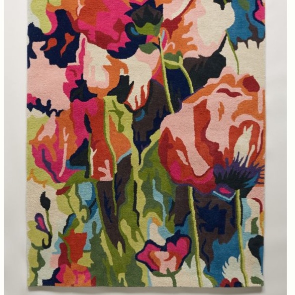 Anthropologie 3x5 Brilliant poppies area rug‎